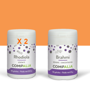 Pack 2 Rhodiola Rosea + 1 Brahmi